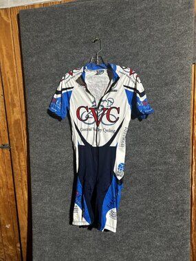 Squadra Cycling Skinsuit Mens Medium Multicolor CVC Padded Chamois Bike